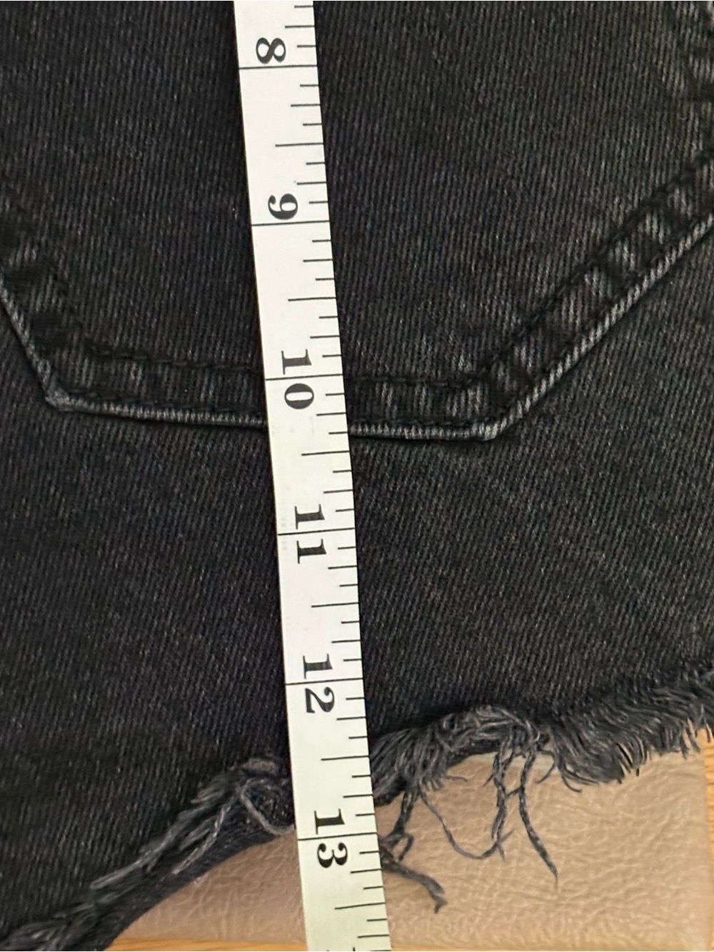 Abercrombie & Fitch High Rise Black Frayed-Hem Denim Shorts-Size 24/00 - Picture 7 of 10